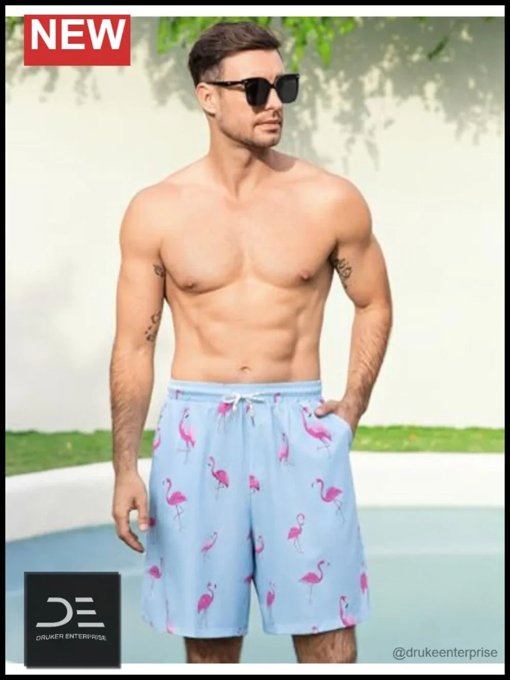 Mens Swim Trunks 7 Inch with Compression Liner Quick Dry 2 in 1 Beach Board